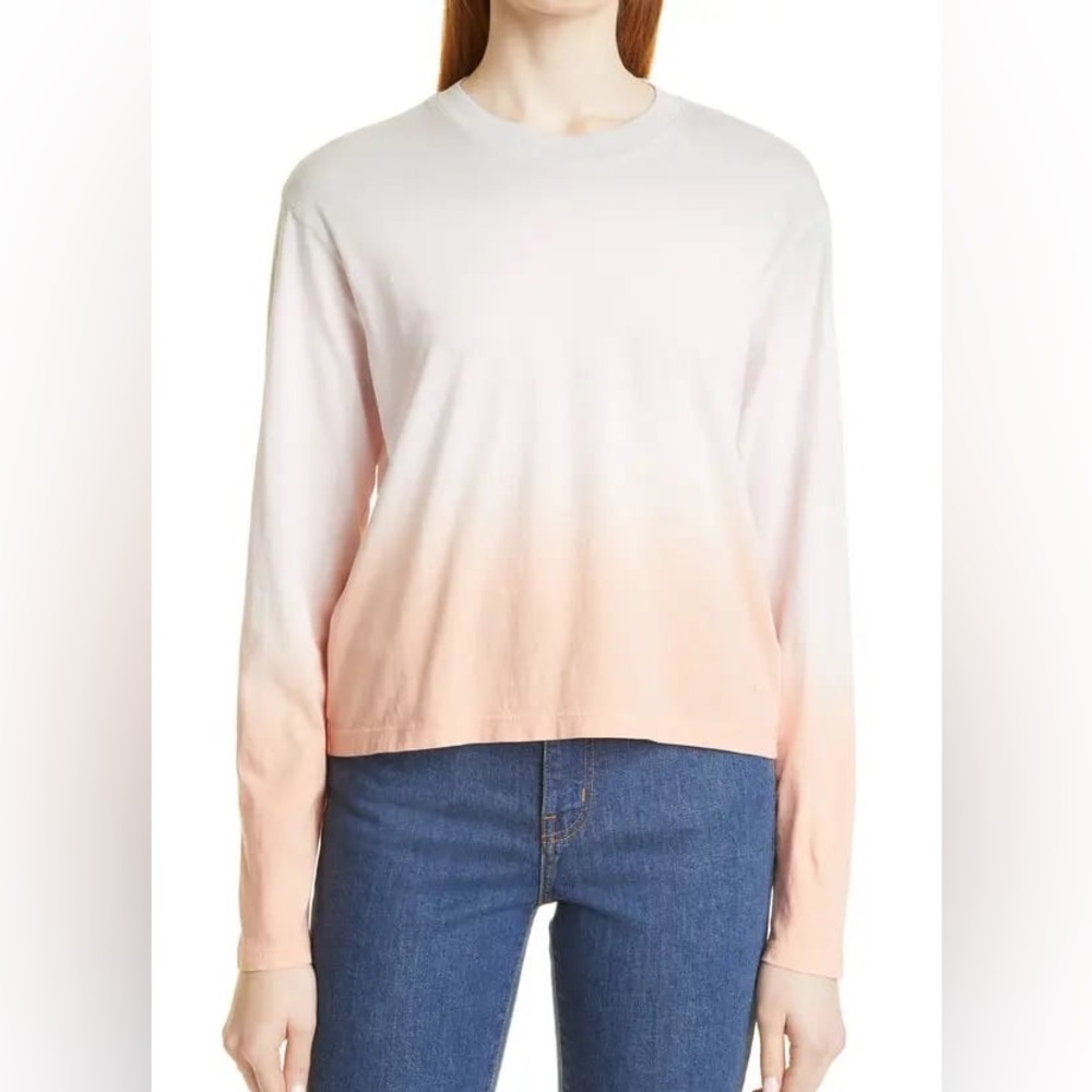 ATM Ombre Cotton Long Sleeve Classic Jersey Tee - Size Small